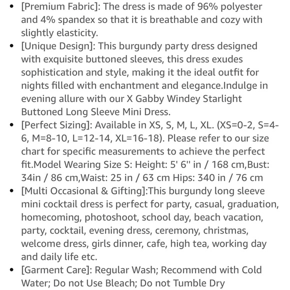 Cupshe red long sleeve dress with ruffle size XL - Picture 11 of 11